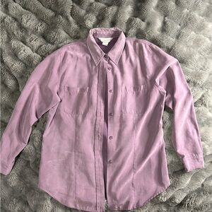 Casual Corner Lavender Button Down Shirt